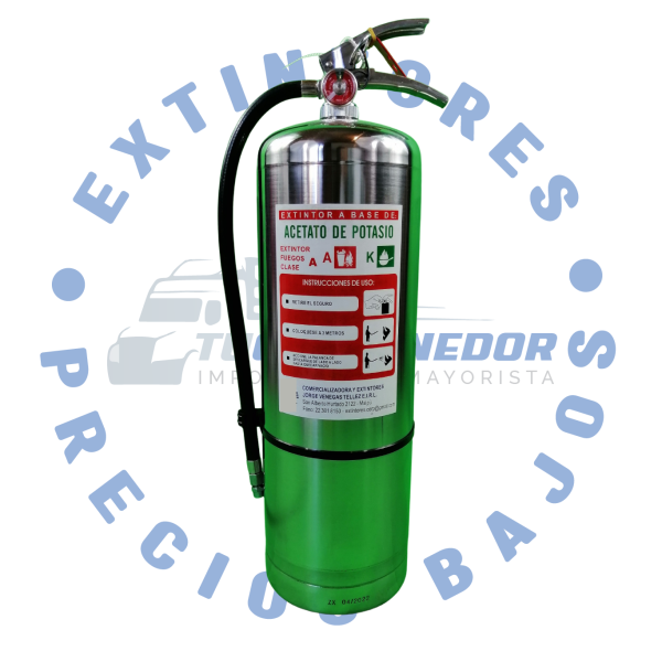 extintor clase k 10 litros plateado