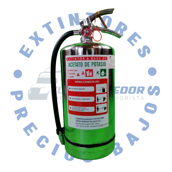 extintor clase k 6 litros plateado