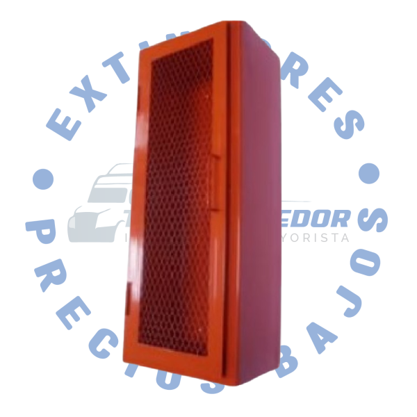 gabinete extintor puerta de malla metálico